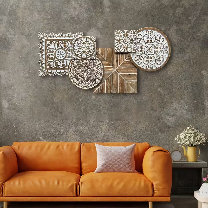 Textured Wooden Wall Decoration