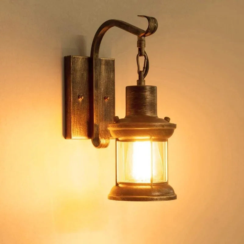 Vintage Industrialny Lampa Ścienna Loft Retro Z Efektem Latarenki