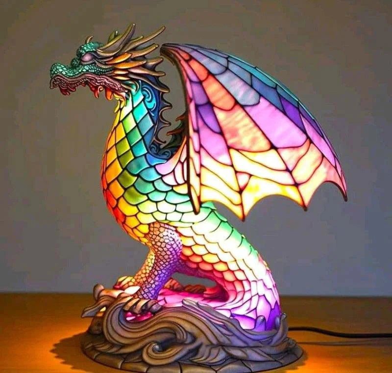 Artystyczna Lampa Witrażowa z Motywem Zwierzęcym View 19