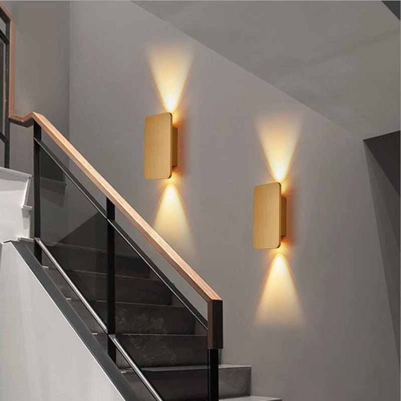 Nowoczesna Metalowa Wewnętrzna Lampa Ścienna LED Prostokątna View 12