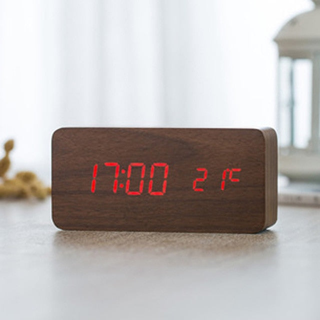 Cyfrowy Budzik Minimalistyczny Z Wyświetlaczem LED
