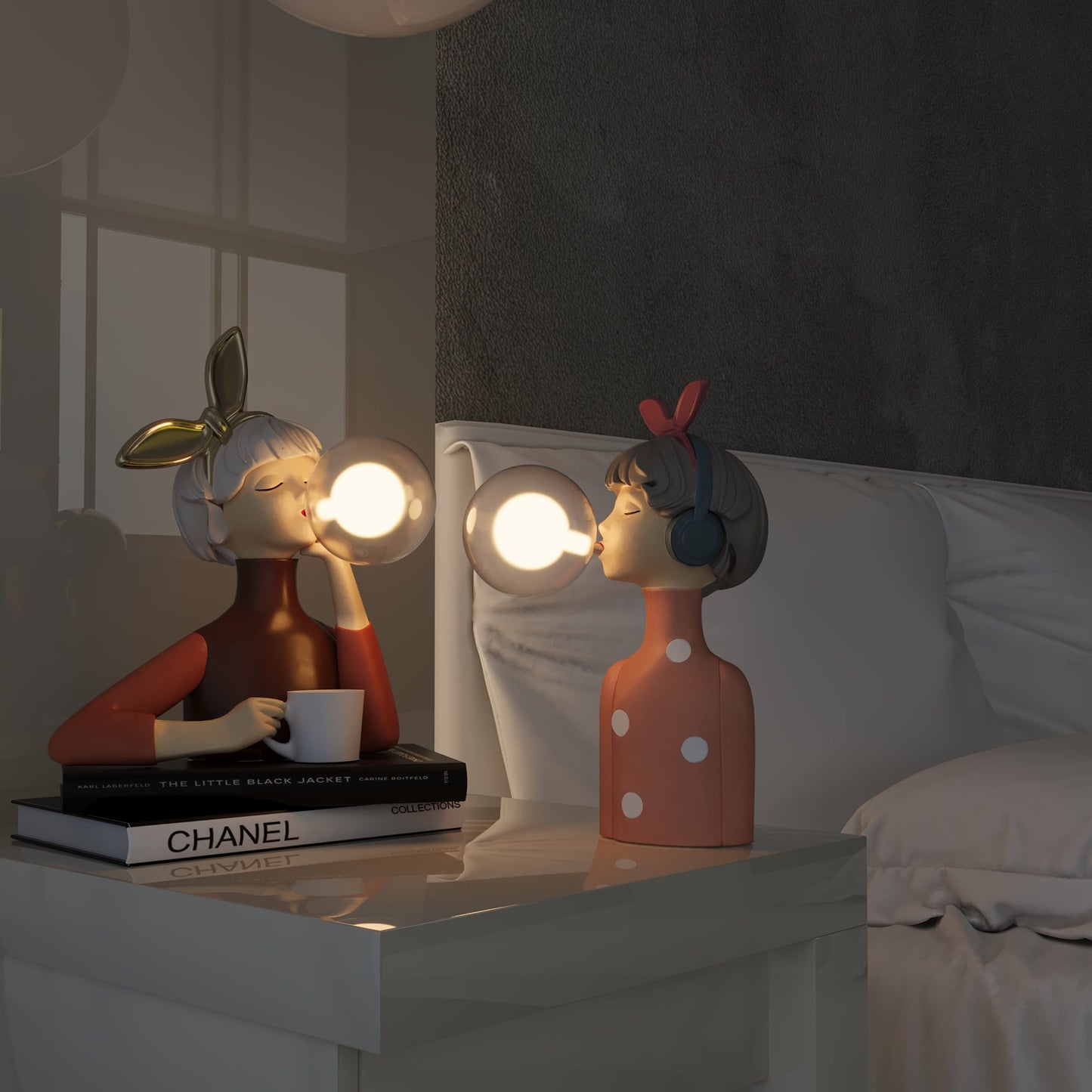 Dekoracyjna Lampka Stołowa Figura Dziewczyny Lampka Nocna