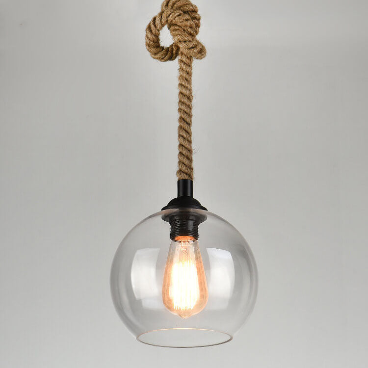 Industrialna Lampa Wisząca Szklana Kula Retro