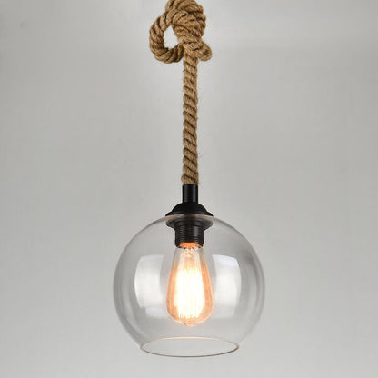 Industrialna Lampa Wisząca Szklana Kula Retro