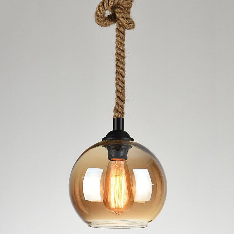 Industrialna Lampa Wisząca Szklana Kula Retro