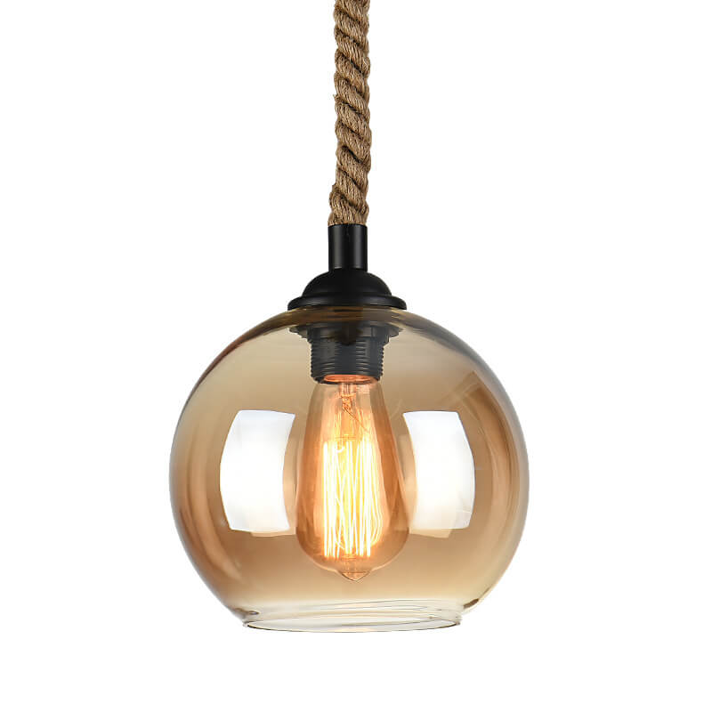 Industrialna Lampa Wisząca Szklana Kula Retro