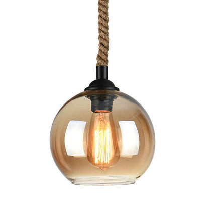 Industrialna Lampa Wisząca Szklana Kula Retro
