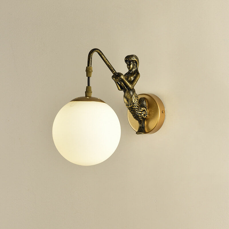 Kinkiet Ścienny Syrena Vintage Kula LED