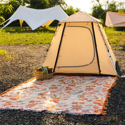 Koc Boho Z Kwiatowym Wzorem | Dekoracyjny Pled