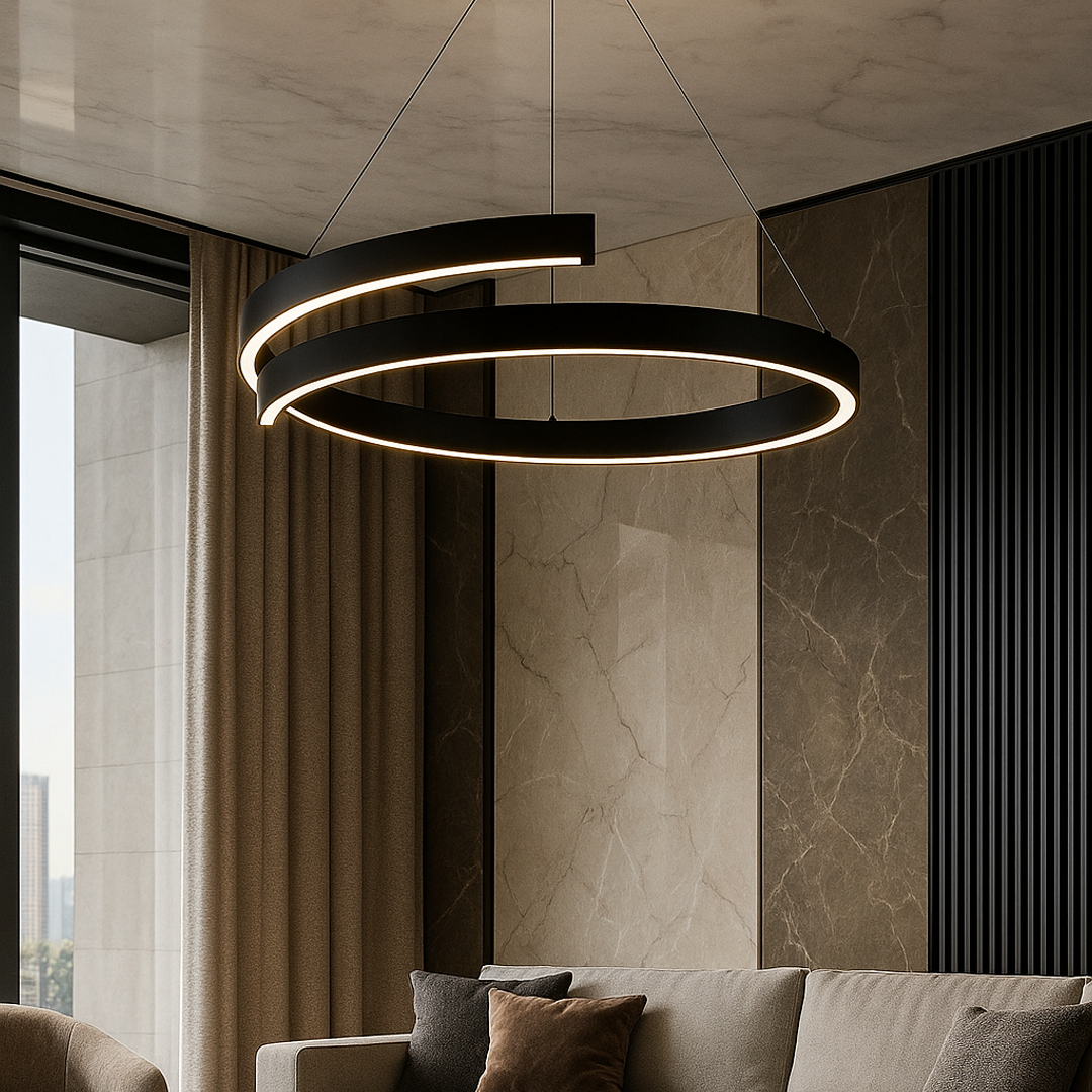 Spiralna Lampa Wisząca LED Okrągła Nowoczesne Oświetlenie