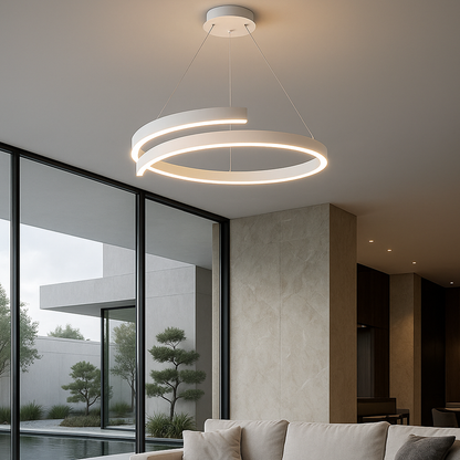 Spiralna Lampa Wisząca LED Okrągła Nowoczesne Oświetlenie