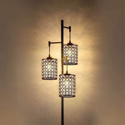 Lampa Podłogowa z Trzema Cylindrycznymi Kloszami