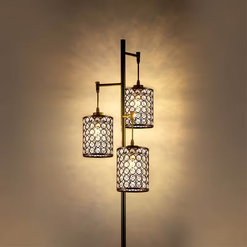 Lampa Podłogowa z Trzema Cylindrycznymi Kloszami