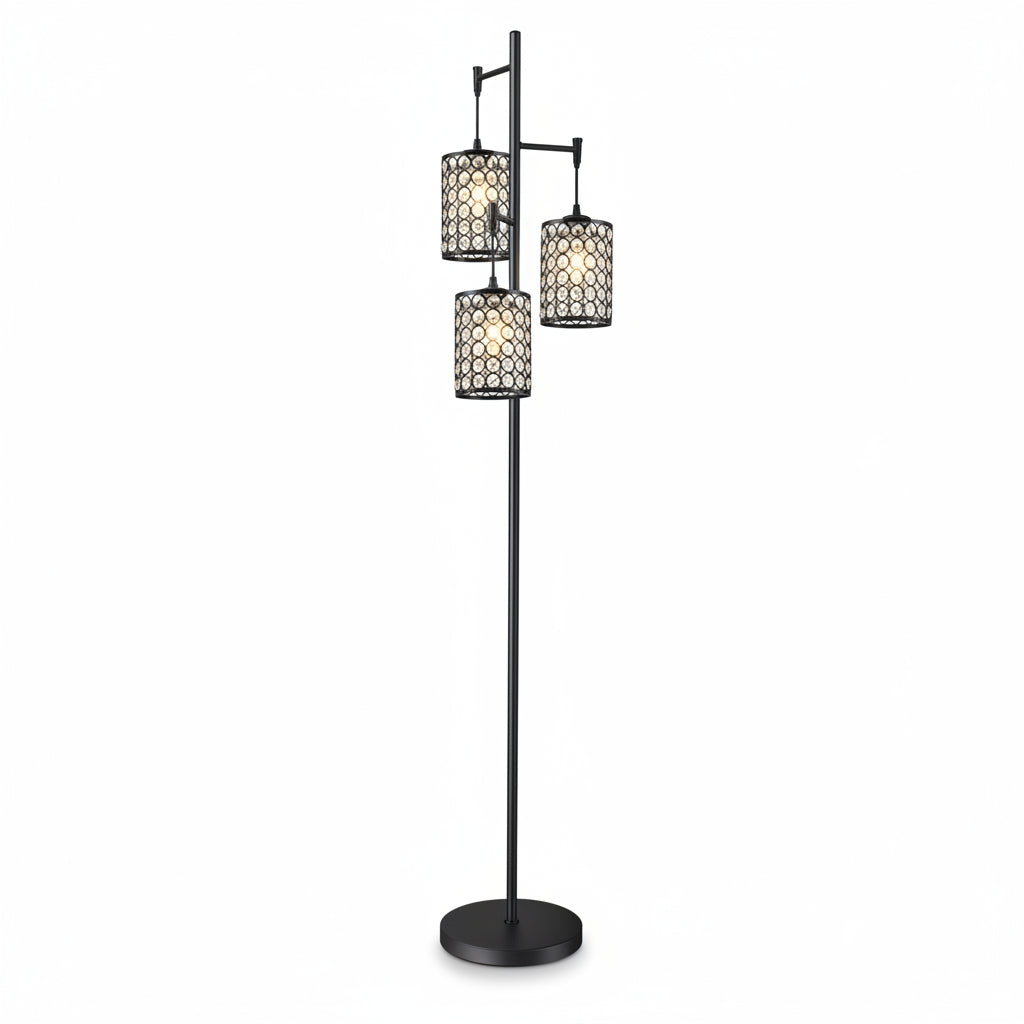 Lampa Podłogowa z Trzema Cylindrycznymi Kloszami