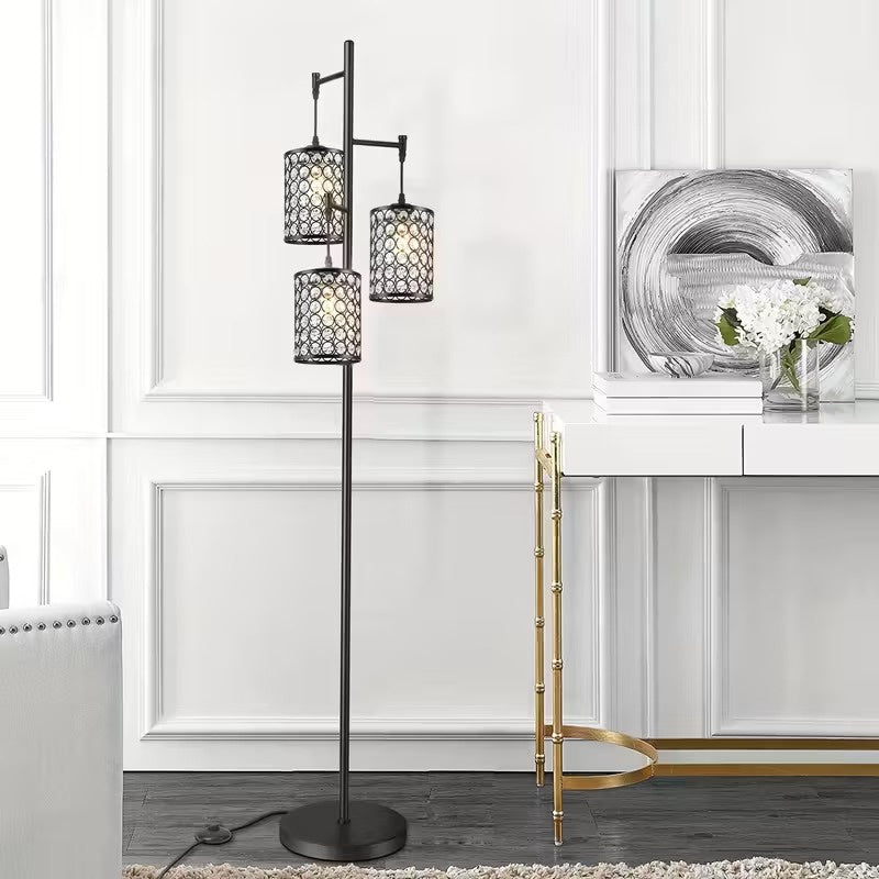 Lampa Podłogowa z Trzema Cylindrycznymi Kloszami