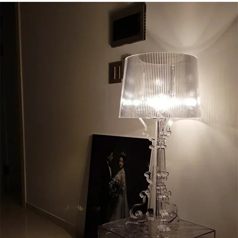 Lampa Stołowa Barokowa Z Plisowanym Abażurem