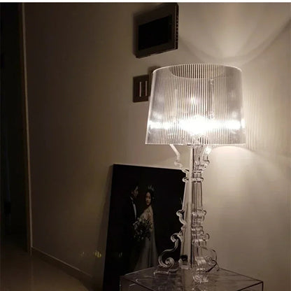 Lampa Stołowa Barokowa Z Plisowanym Abażurem