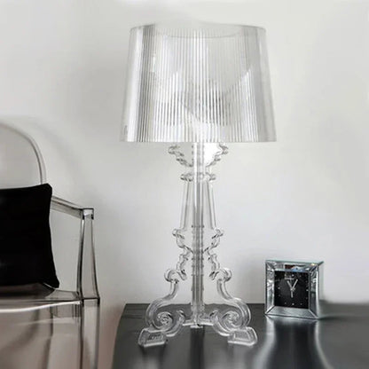 Lampa Stołowa Barokowa Z Plisowanym Abażurem