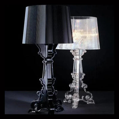 Lampa Stołowa Barokowa Z Plisowanym Abażurem