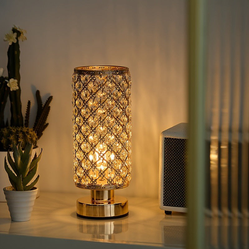 Lampa Stołowa Z Cylindrycznym Stelażem