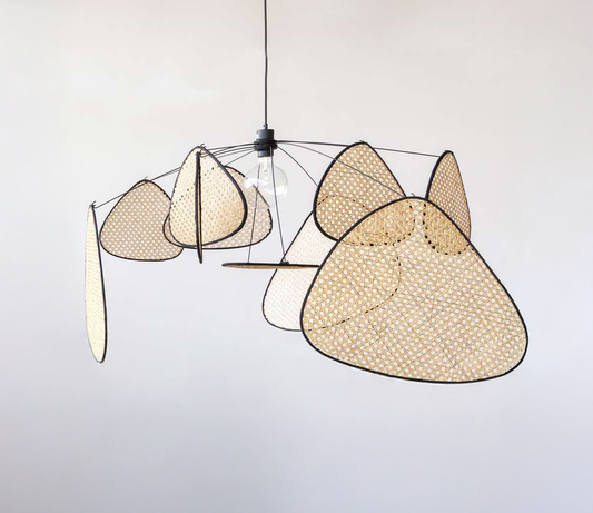 Lampa Wisząca Asymetryczna Boho Z Ażurowym Kloszem