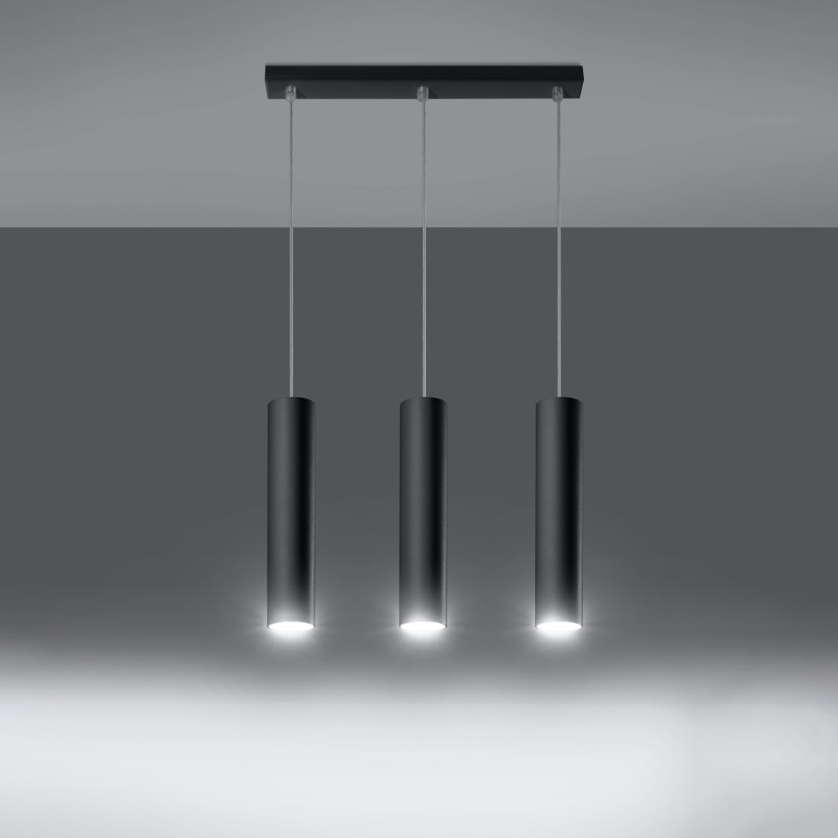 Lampa Wisząca Cylindryczna 3 Punktowa Nowoczesne Oświetlenie