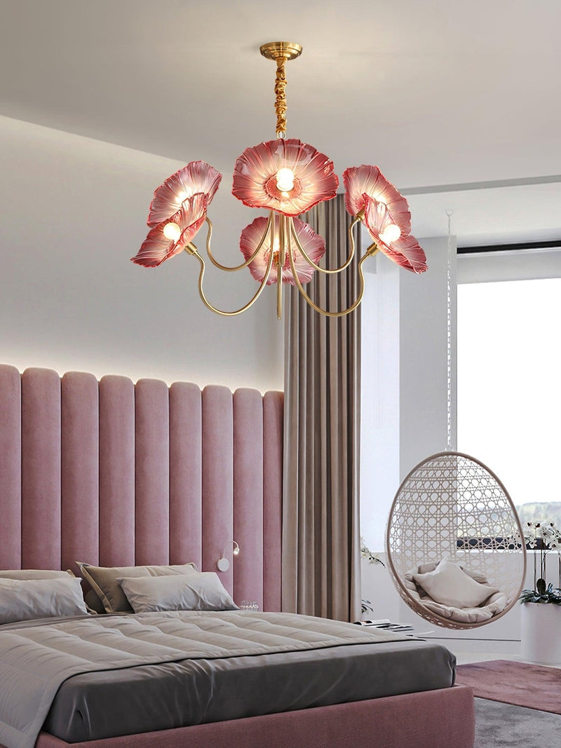 Lampa Wisząca Kwiatowa Żyrandol Nowoczesne Oświetlenie