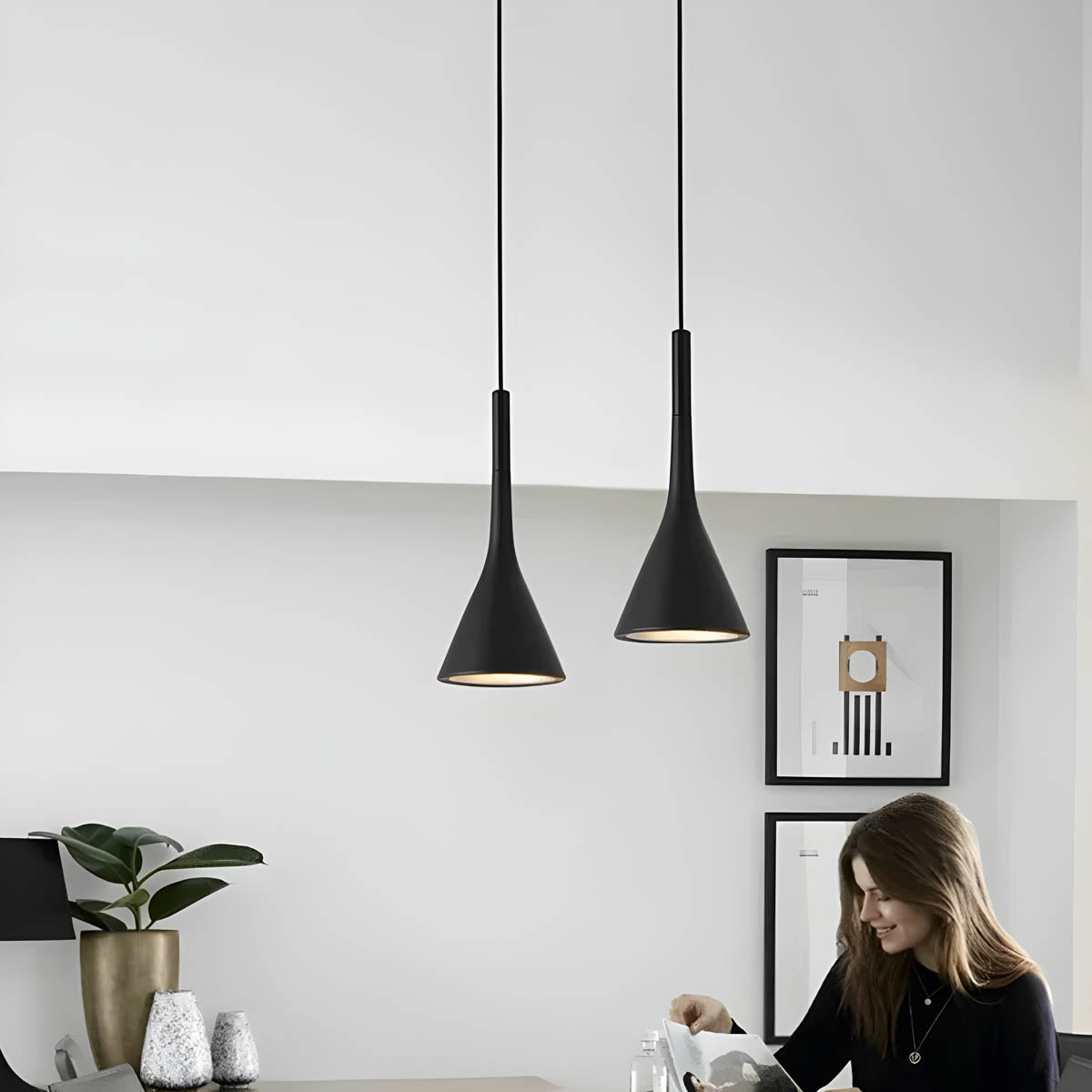 Lampa Wisząca LED Minimalistyczna Stożkowa