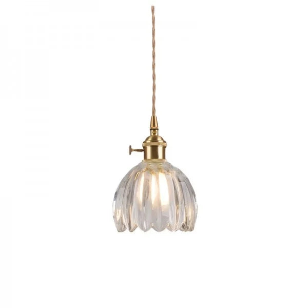 Lampa Wisząca Retro Z Kloszem W Kształcie Kwiatu