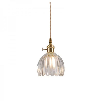 Lampa Wisząca Retro Z Kloszem W Kształcie Kwiatu