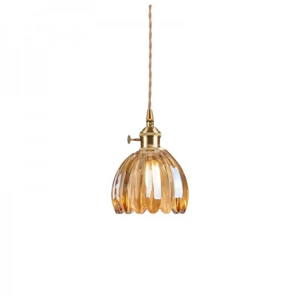 Lampa Wisząca Retro Z Kloszem W Kształcie Kwiatu