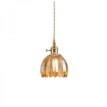 Lampa Wisząca Retro Z Kloszem W Kształcie Kwiatu