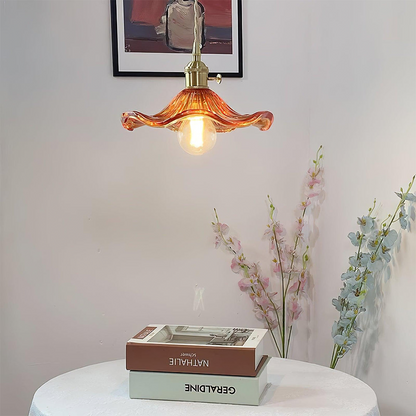 Lampa Wisząca Vintage Kwiatowy Klosz