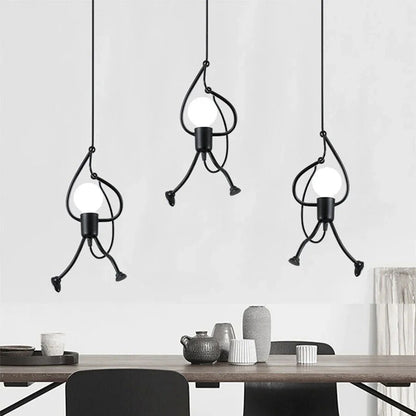 Lampa Wisząca Z Wspinającą Się Postacią Nowoczesne Oświetlenie Dekoracyjne