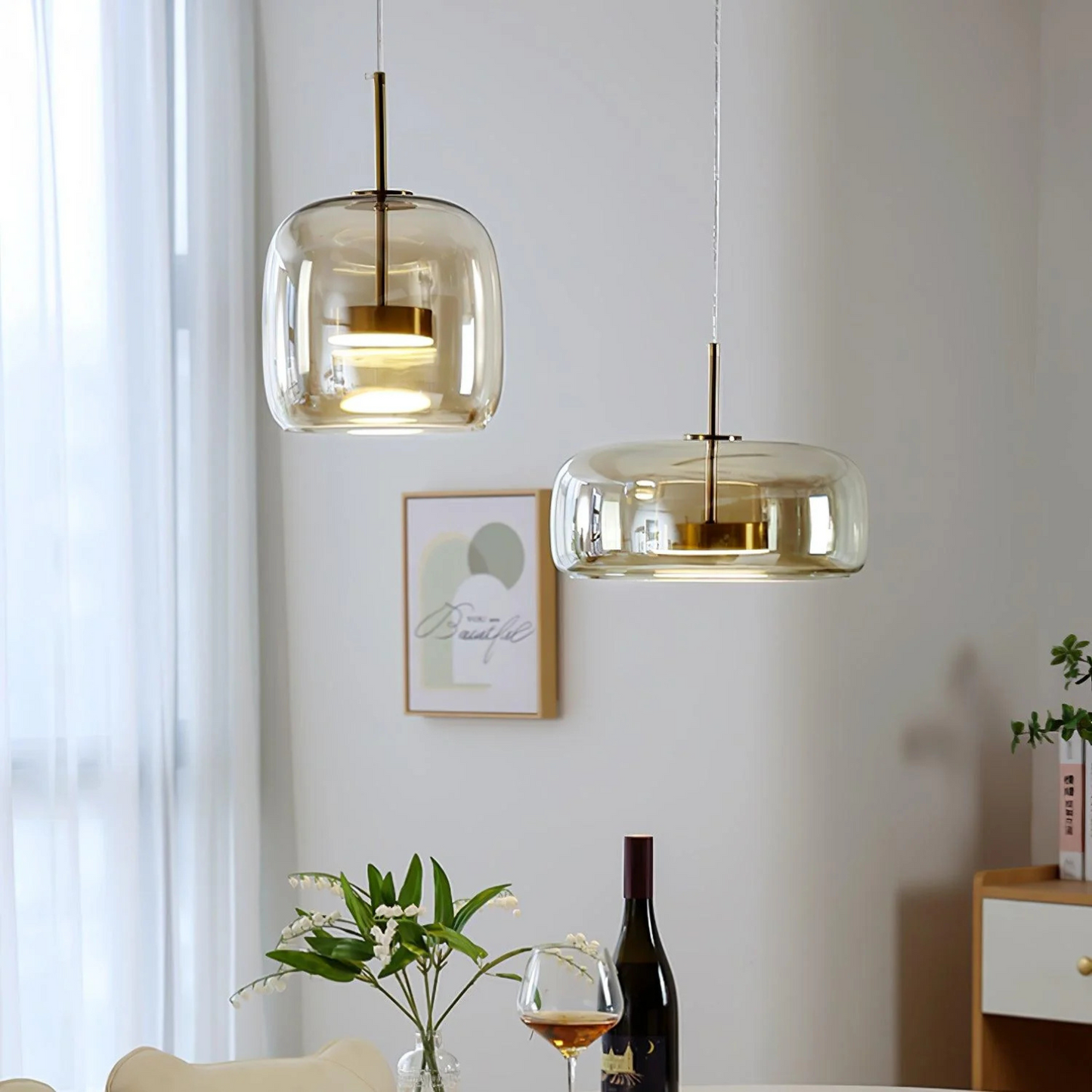 Lampa Wisząca Z Zakrzywionym Kloszem