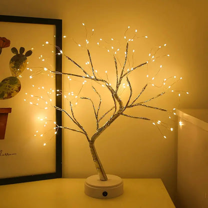 Lampka Nocna LED Drzewko Z Giętkimi Gałązkami Dekoracyjna