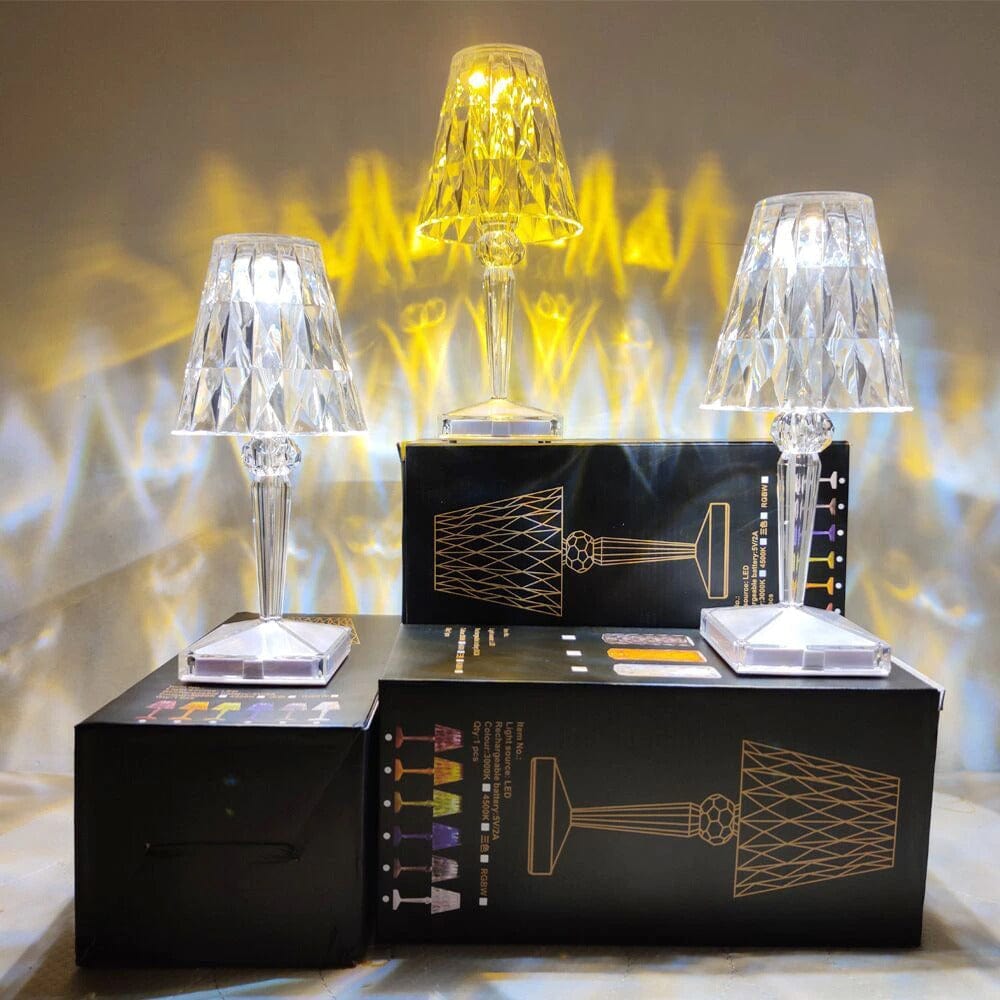 Lampka Stołowa Diamentowa LED Dekoracyjna Do Salonu Do Sypialni