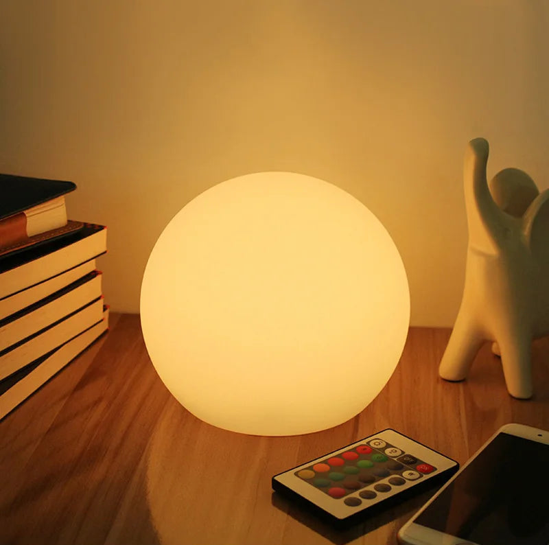 Lampka Stołowa Kula LED Bezprzewodowa Z Pilotem