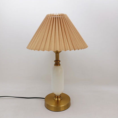 Lampka Stołowa Plisowany Klosz Retro