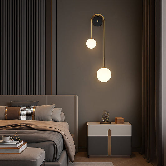 Minimalistyczna Łukowa Lampa Ścienna LED Z Podwójną Kulą