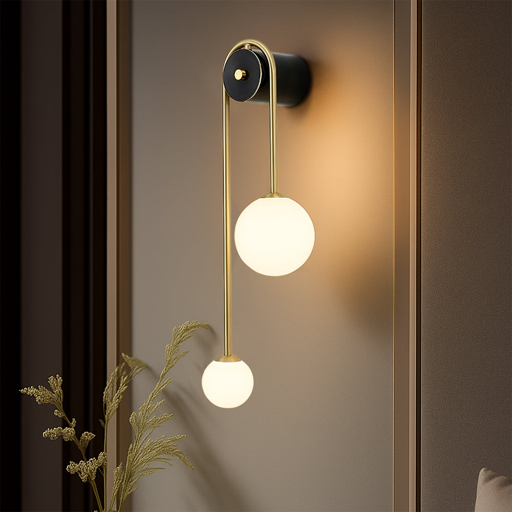 Minimalistyczna Łukowa Lampa Ścienna LED Z Podwójną Kulą