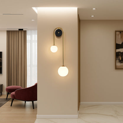 Minimalistyczna Łukowa Lampa Ścienna LED Z Podwójną Kulą