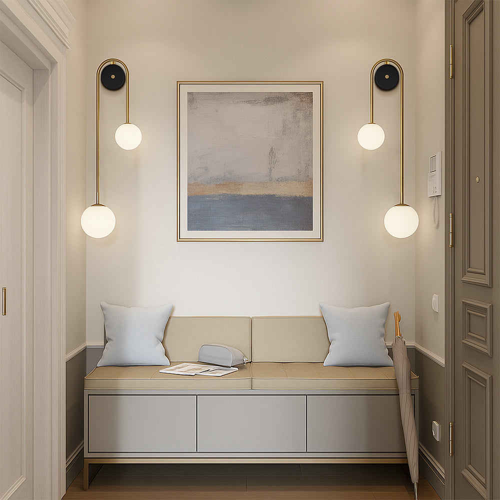 Minimalistyczna Łukowa Lampa Ścienna LED Z Podwójną Kulą