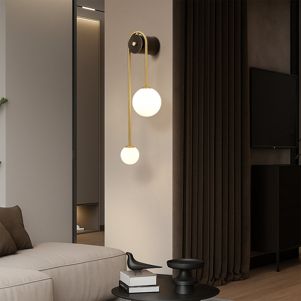 Minimalistyczna Łukowa Lampa Ścienna LED Z Podwójną Kulą