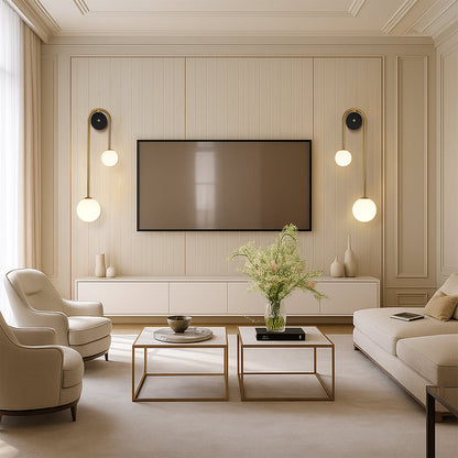 Minimalistyczna Łukowa Lampa Ścienna LED Z Podwójną Kulą