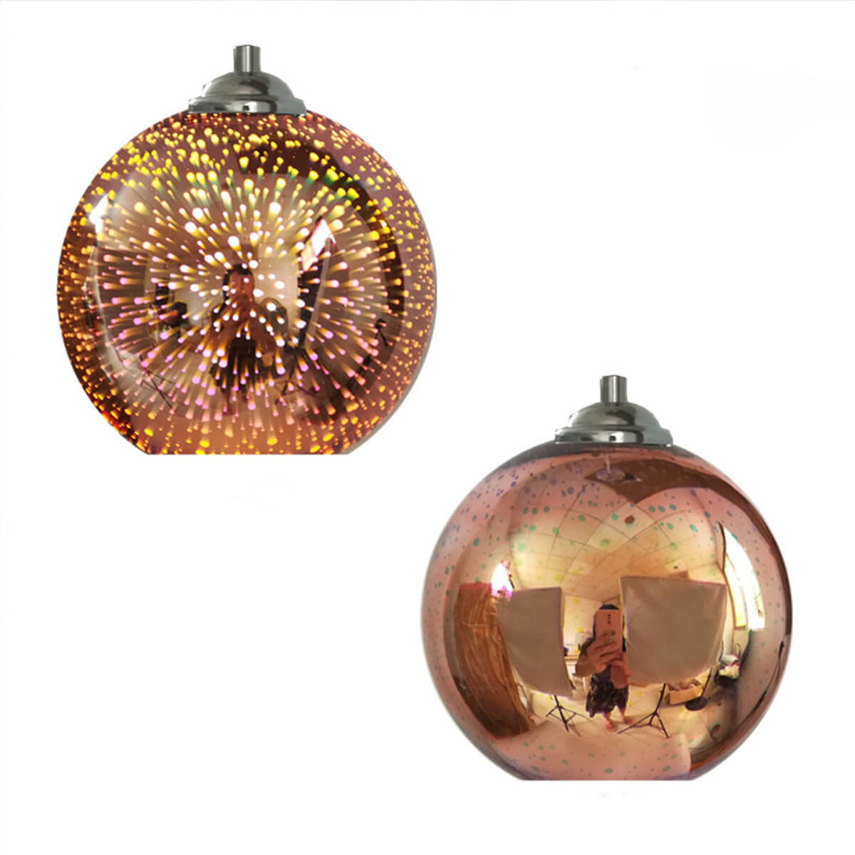 Nowoczesna Lampa Wisząca Kula 3D Efekt Fajerwerków