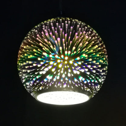 Nowoczesna Lampa Wisząca Kula 3D Efekt Fajerwerków