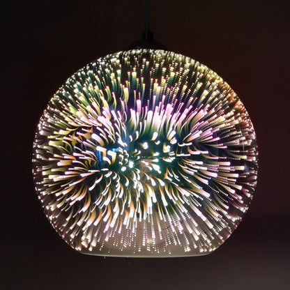 Nowoczesna Lampa Wisząca Kula 3D Efekt Fajerwerków