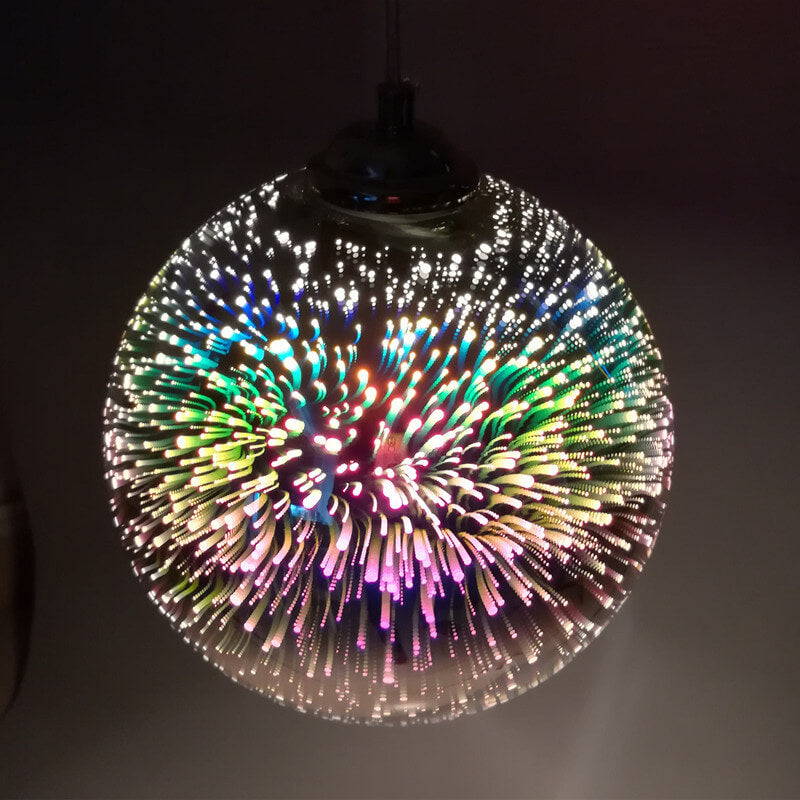 Nowoczesna Lampa Wisząca Kula 3D Efekt Fajerwerków