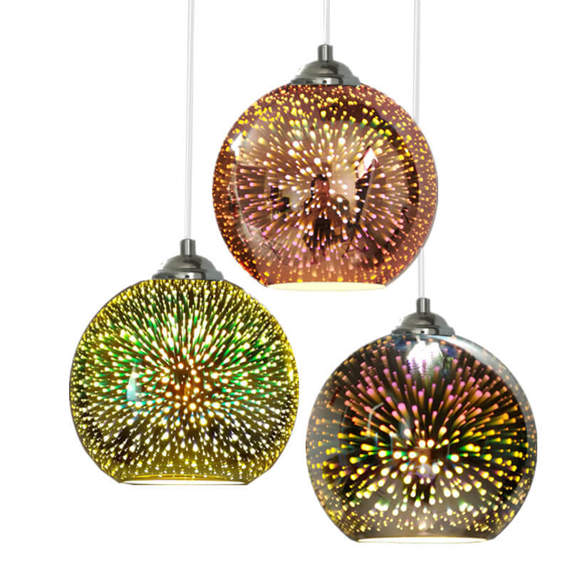 Nowoczesna Lampa Wisząca Kula 3D Efekt Fajerwerków